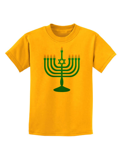 Hanukkah Menorah Childrens T-Shirt-Childrens T-Shirt-TooLoud-Gold-X-Small-Davson Sales