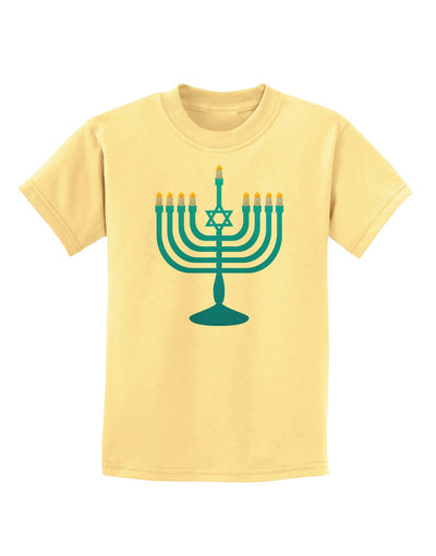 Hanukkah Menorah Childrens T-Shirt-Childrens T-Shirt-TooLoud-Daffodil-Yellow-X-Small-Davson Sales