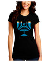 Hanukkah Menorah Juniors Crew Dark T-Shirt-T-Shirts Juniors Tops-TooLoud-Black-Juniors Fitted Small-Davson Sales