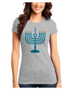 Hanukkah Menorah Juniors T-Shirt-Womens Juniors T-Shirt-TooLoud-Ash-Gray-Juniors Fitted XS-Davson Sales