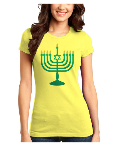 Hanukkah Menorah Juniors T-Shirt-Womens Juniors T-Shirt-TooLoud-Yellow-Juniors Fitted XS-Davson Sales