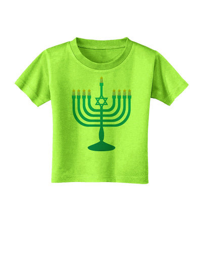 Hanukkah Menorah Toddler T-Shirt-Toddler T-Shirt-TooLoud-Lime-Green-2T-Davson Sales