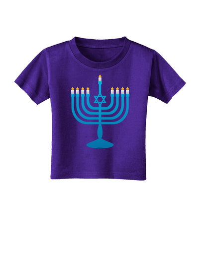 Hanukkah Menorah Toddler T-Shirt Dark-Toddler T-Shirt-TooLoud-Purple-2T-Davson Sales