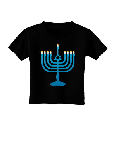 Hanukkah Menorah Toddler T-Shirt Dark-Toddler T-Shirt-TooLoud-Black-2T-Davson Sales