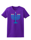 Hanukkah Menorah Womens Dark T-Shirt-TooLoud-Purple-X-Small-Davson Sales