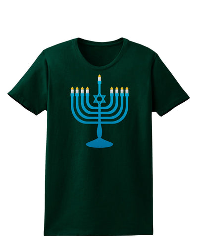 Hanukkah Menorah Womens Dark T-Shirt-TooLoud-Forest-Green-Small-Davson Sales