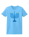 Hanukkah Menorah Womens T-Shirt-Womens T-Shirt-TooLoud-Aquatic-Blue-X-Small-Davson Sales