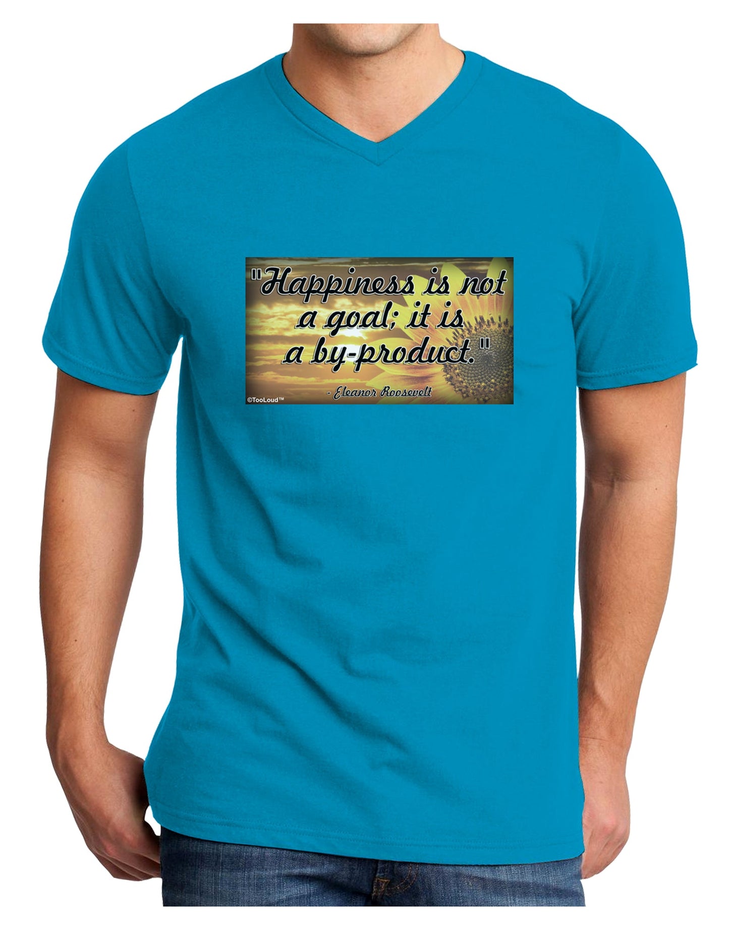 Happiness Is Not A Goal Adult Dark V-Neck T-Shirt by TooLoud-Mens V-Neck T-Shirt-TooLoud-Turquoise-Small-Davson Sales