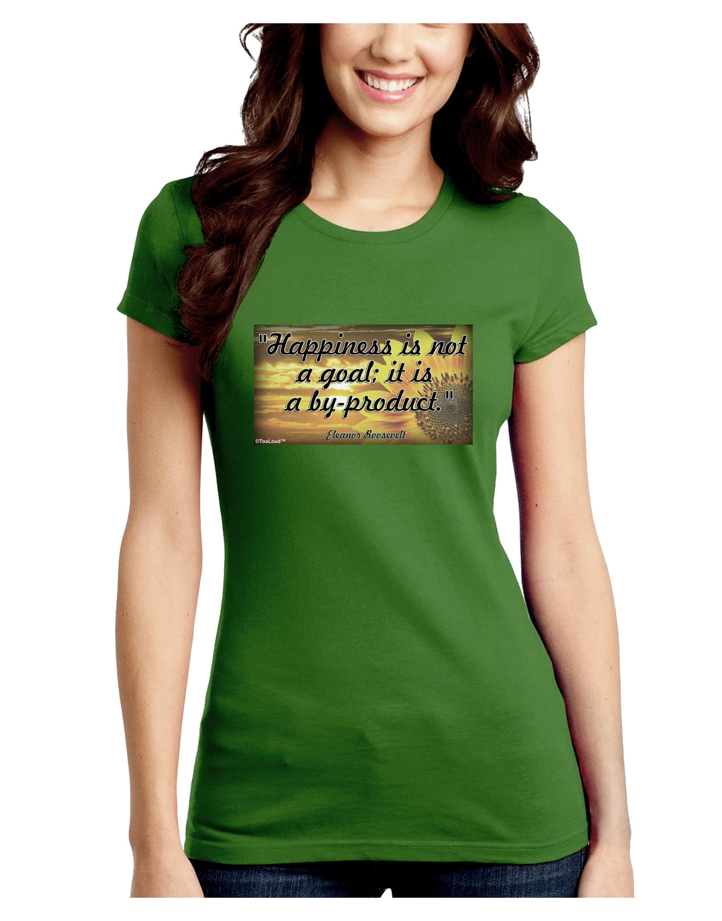 Happiness Is Not A Goal Juniors Petite Crew Dark T-Shirt by TooLoud-T-Shirts Juniors Tops-TooLoud-Kiwi-Green-Juniors Fitted X-Small-Davson Sales