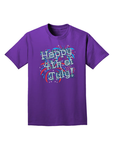 Happy 4th of July - Fireworks Design Adult Dark T-Shirt-Mens T-Shirt-TooLoud-Purple-Small-Davson Sales