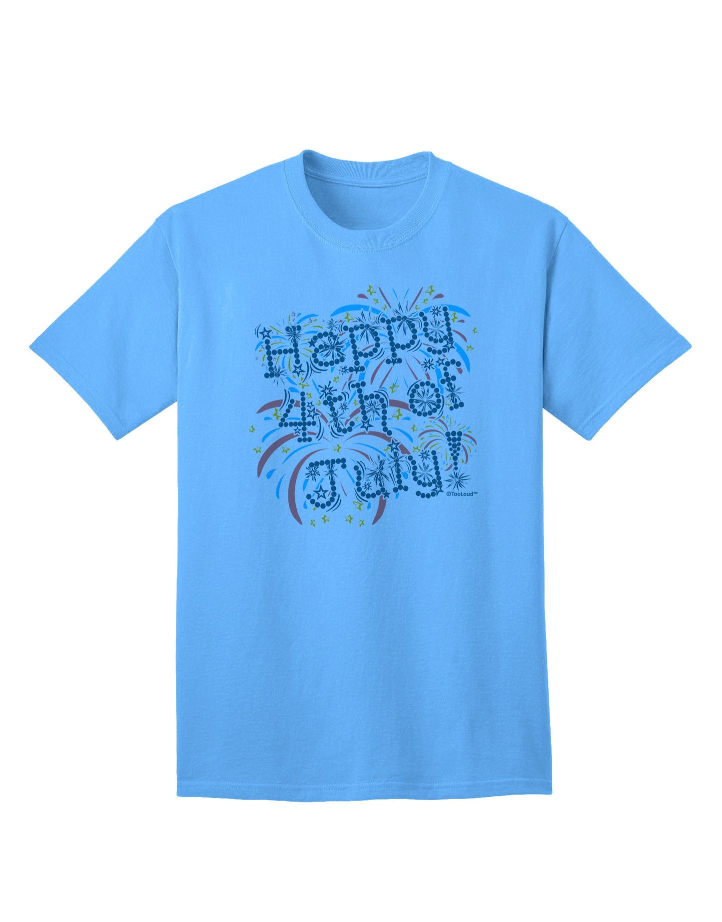Happy 4th of July - Fireworks Design Adult T-Shirt-Mens T-Shirt-TooLoud-Aquatic-Blue-Small-Davson Sales