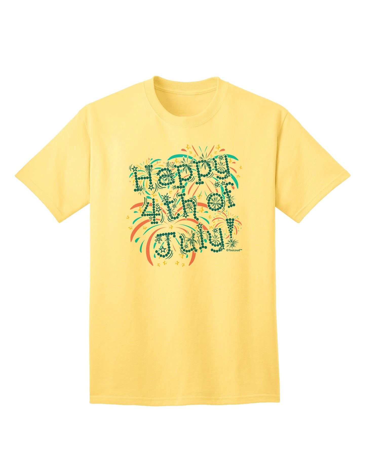 Happy 4th of July - Fireworks Design Adult T-Shirt-Mens T-Shirt-TooLoud-Yellow-Small-Davson Sales