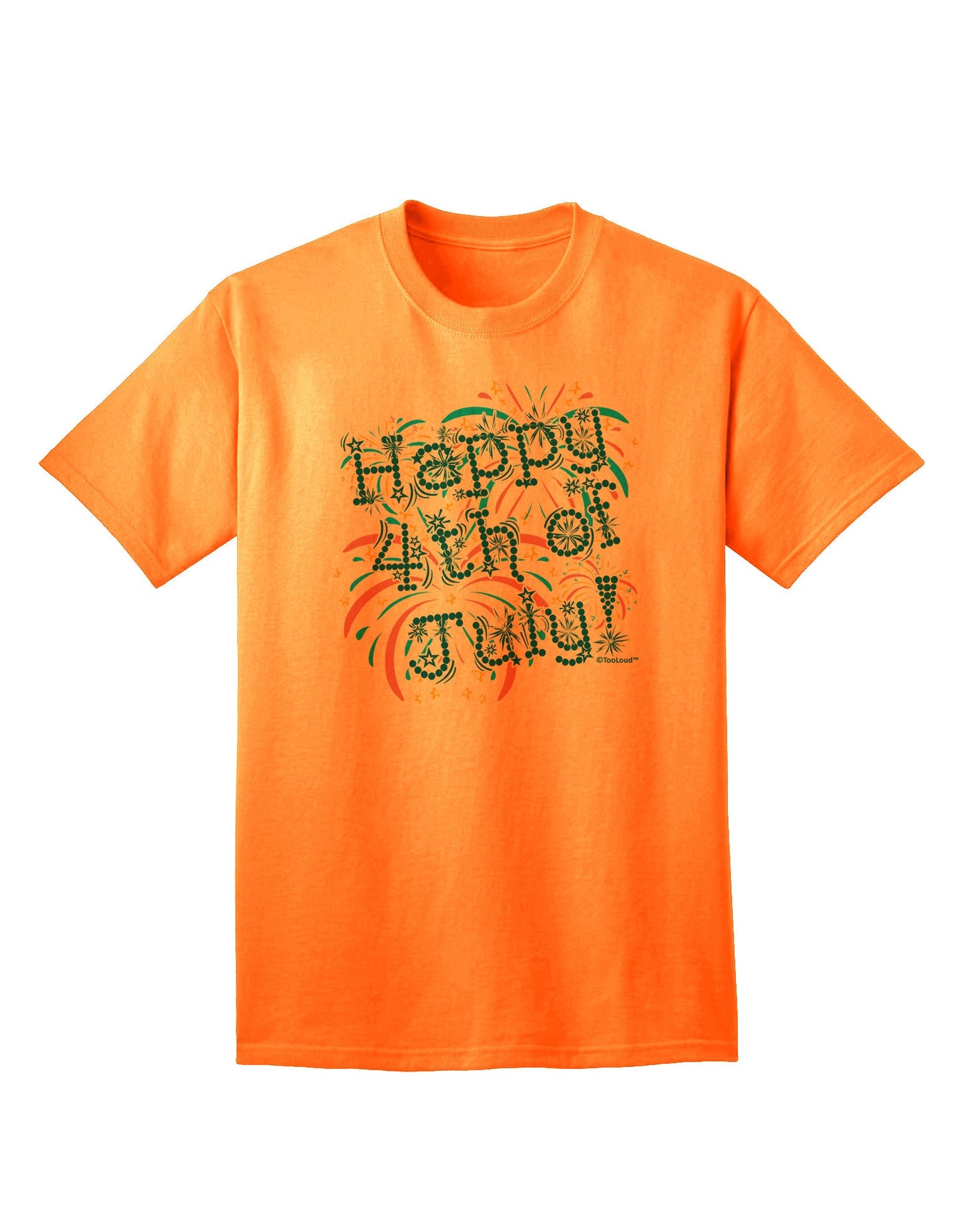Happy 4th of July - Fireworks Design Adult T-Shirt-Mens T-Shirt-TooLoud-Neon-Orange-Small-Davson Sales