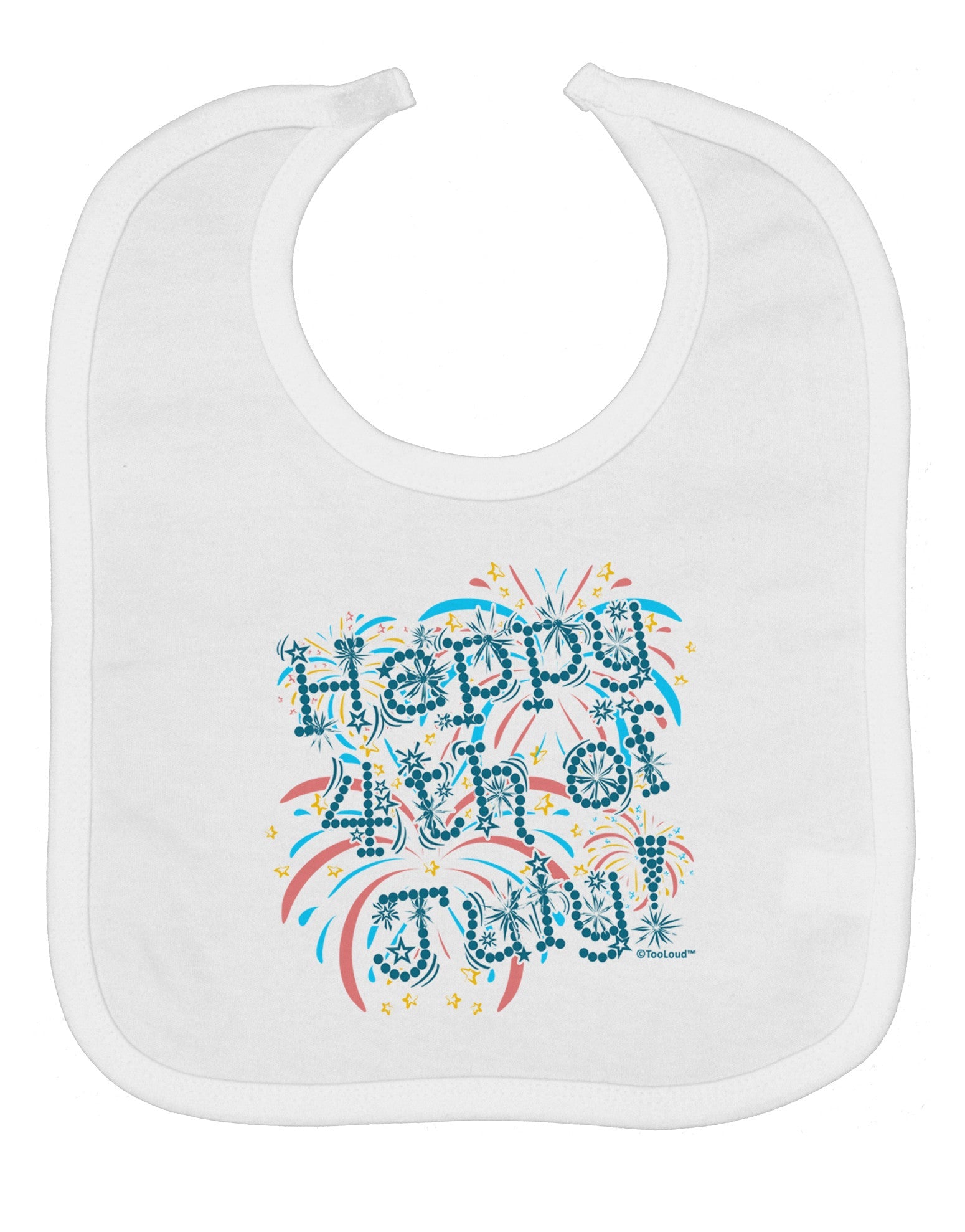 Happy 4th of July - Fireworks Design Baby Bib