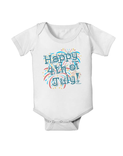 Happy 4th of July - Fireworks Design Baby Romper Bodysuit-Baby Romper-TooLoud-White-06-Months-Davson Sales