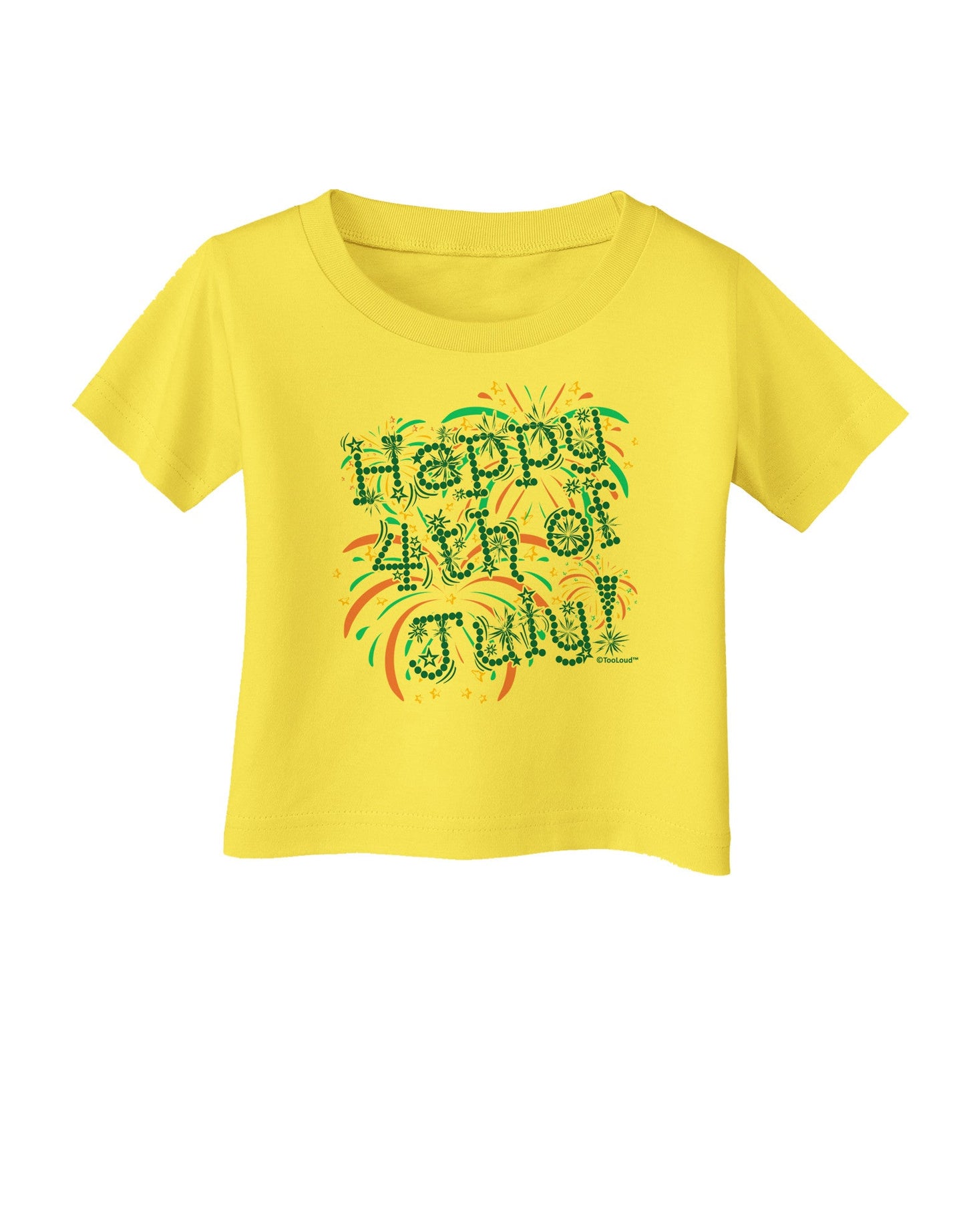 Happy 4th of July - Fireworks Design Infant T-Shirt-Infant T-Shirt-TooLoud-Yellow-06-Months-Davson Sales