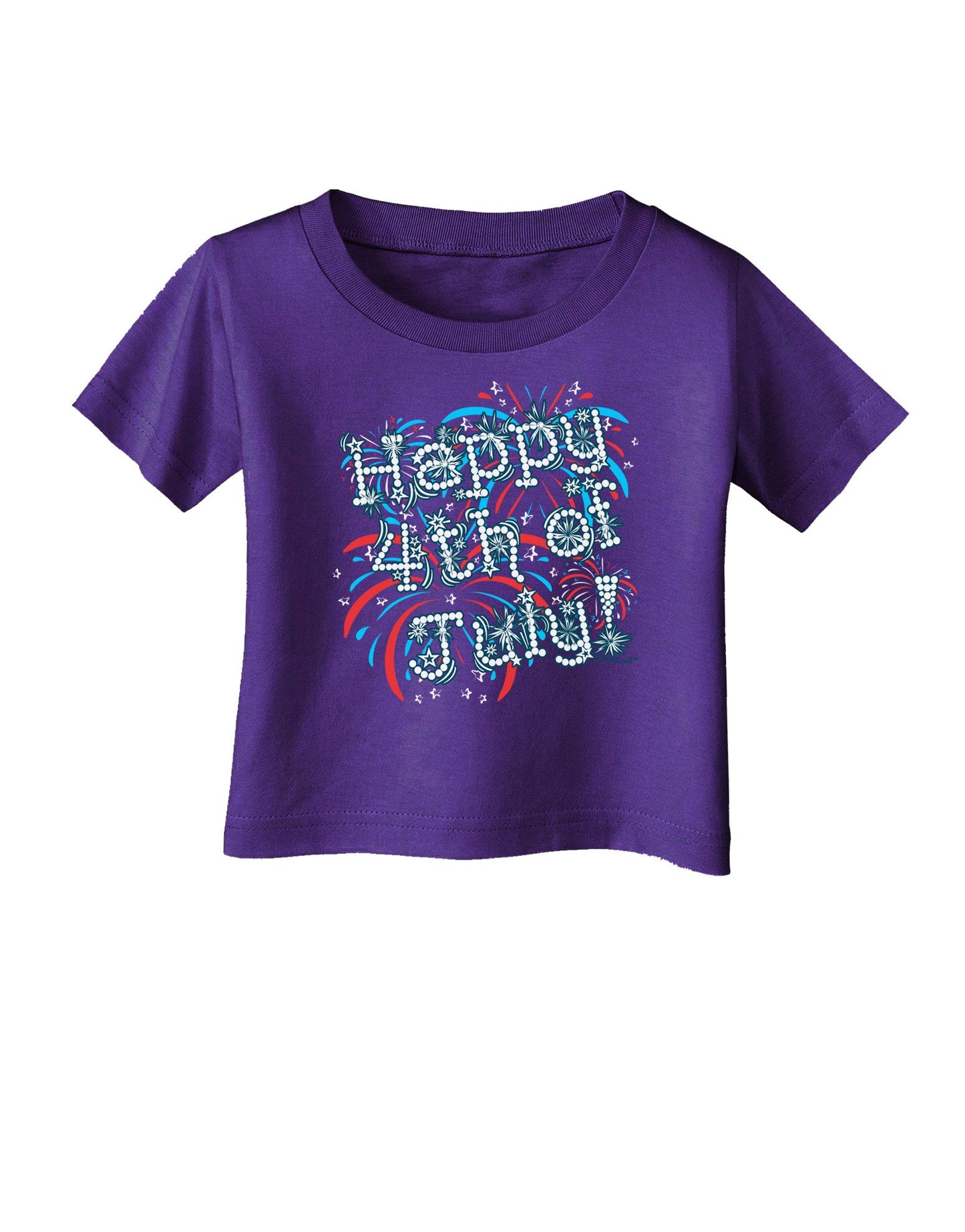 Happy 4th of July - Fireworks Design Infant T-Shirt Dark-Infant T-Shirt-TooLoud-Purple-06-Months-Davson Sales