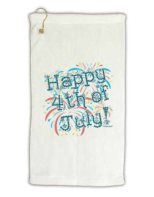 Happy 4th of July - Fireworks Design Micro Terry Gromet Golf Towel 16 x 25 inch-Golf Towel-TooLoud-White-Davson Sales