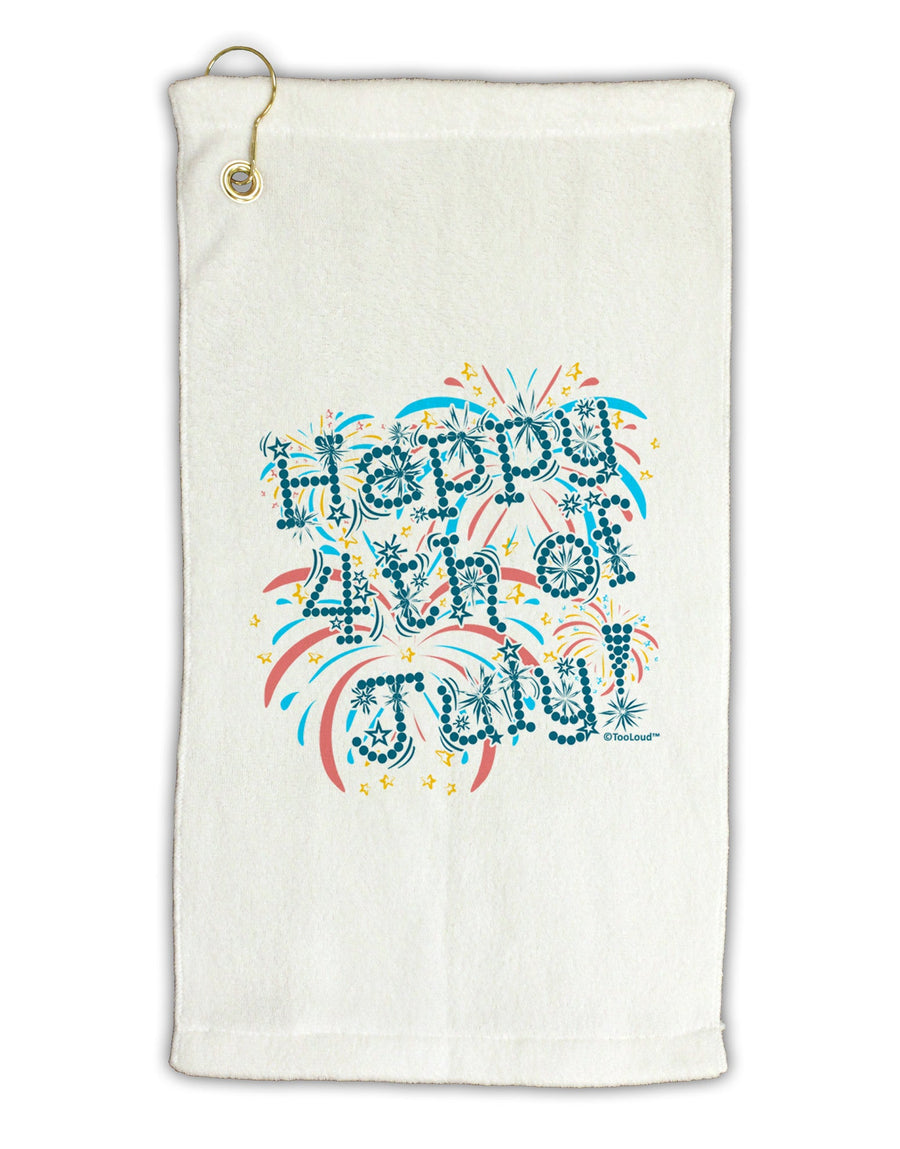 Happy 4th of July - Fireworks Design Micro Terry Gromet Golf Towel 16 x 25 inch-Golf Towel-TooLoud-White-Davson Sales