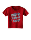 Happy 4th of July - Fireworks Design Toddler T-Shirt Dark-Toddler T-Shirt-TooLoud-Red-2T-Davson Sales