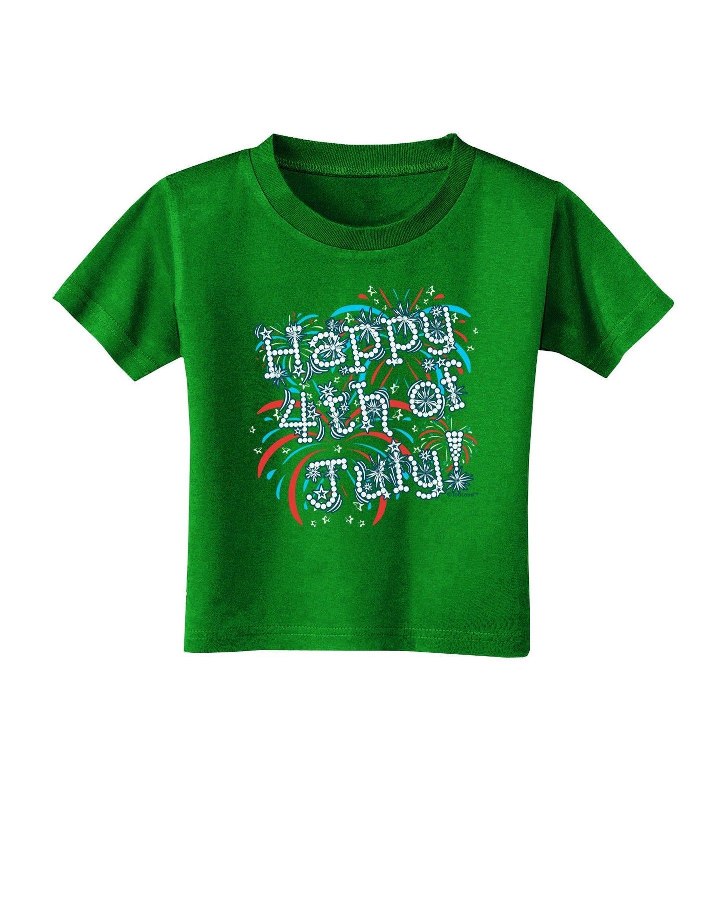 Happy 4th of July - Fireworks Design Toddler T-Shirt Dark-Toddler T-Shirt-TooLoud-Clover-Green-2T-Davson Sales