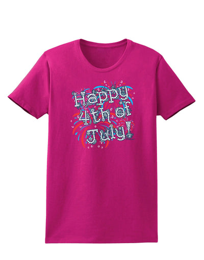 Happy 4th of July - Fireworks Design Womens Dark T-Shirt-TooLoud-Hot-Pink-Small-Davson Sales