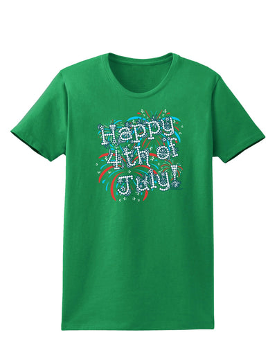 Happy 4th of July - Fireworks Design Womens Dark T-Shirt-TooLoud-Kelly-Green-X-Small-Davson Sales