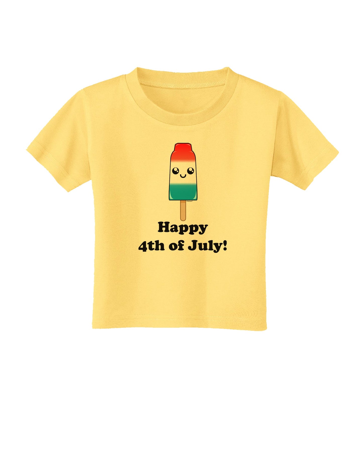 Happy 4th of July Popsicle Toddler T-Shirt-Toddler T-Shirt-TooLoud-Daffodil-Yellow-2T-Davson Sales