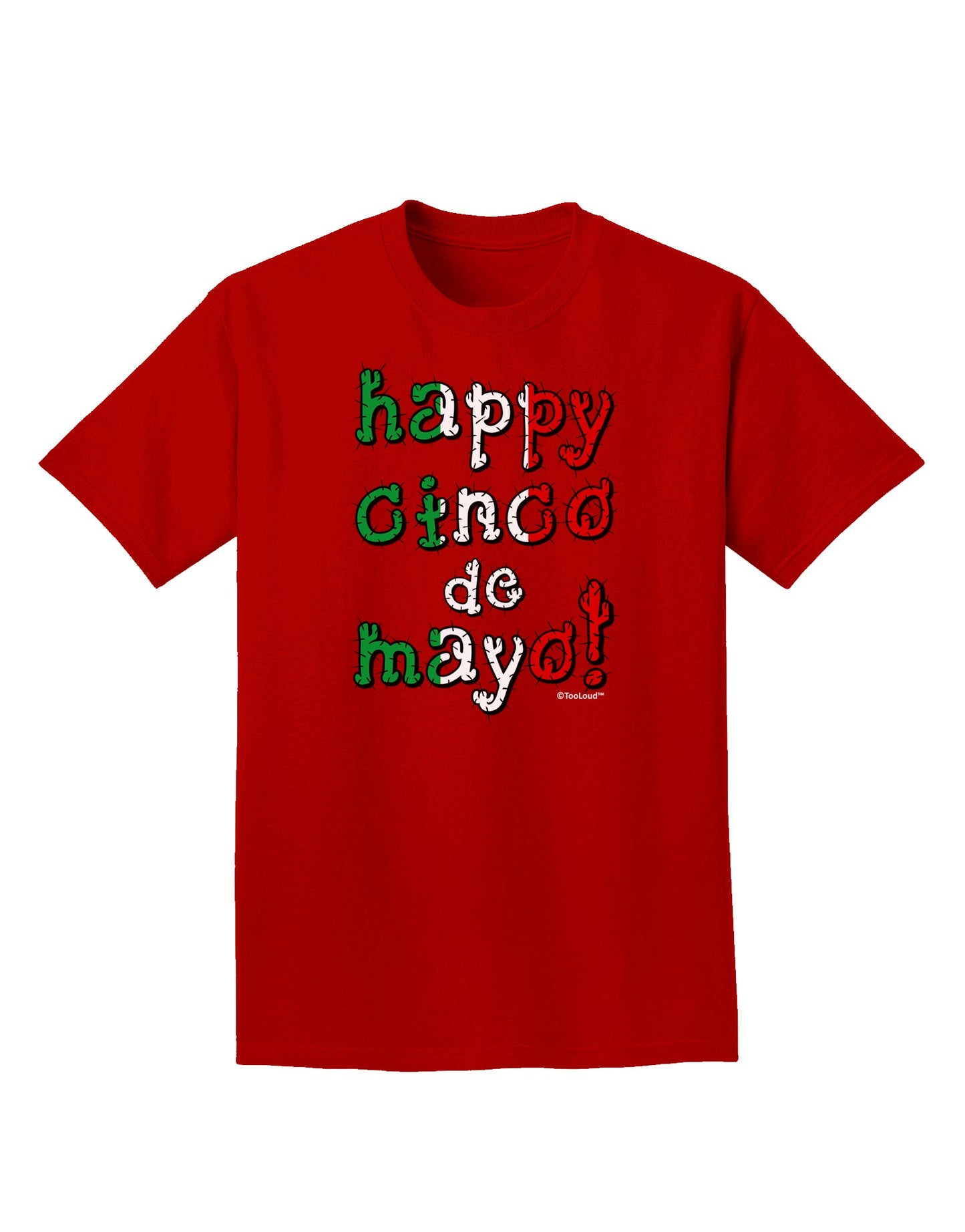 Happy Cinco de Mayo - Cactus Design Adult Dark T-Shirt by TooLoud-Mens T-Shirt-TooLoud-Red-Small-Davson Sales