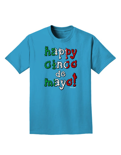 Happy Cinco de Mayo - Cactus Design Adult Dark T-Shirt by TooLoud-Mens T-Shirt-TooLoud-Turquoise-Small-Davson Sales