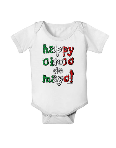 Happy Cinco de Mayo - Cactus Design Baby Romper Bodysuit by TooLoud-Baby Romper-TooLoud-White-06-Months-Davson Sales