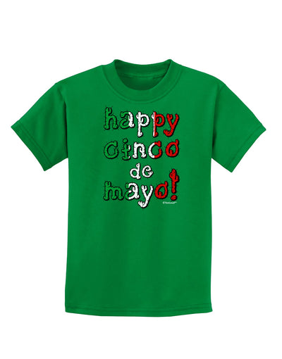 Happy Cinco de Mayo - Cactus Design Childrens Dark T-Shirt by TooLoud-Childrens T-Shirt-TooLoud-Kelly-Green-X-Small-Davson Sales