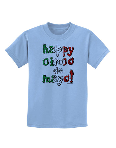 Happy Cinco de Mayo - Cactus Design Childrens T-Shirt by TooLoud-Childrens T-Shirt-TooLoud-Light-Blue-X-Small-Davson Sales