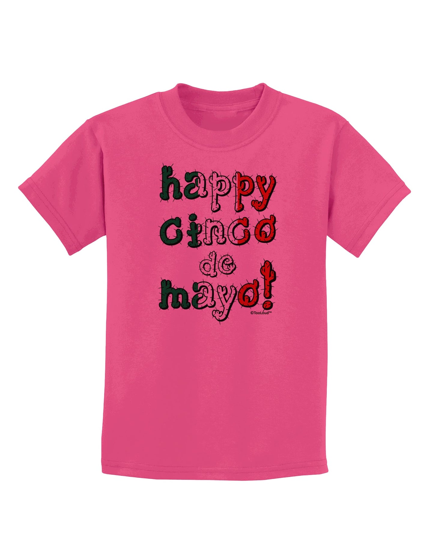 Happy Cinco de Mayo - Cactus Design Childrens T-Shirt by TooLoud-Childrens T-Shirt-TooLoud-Sangria-X-Small-Davson Sales