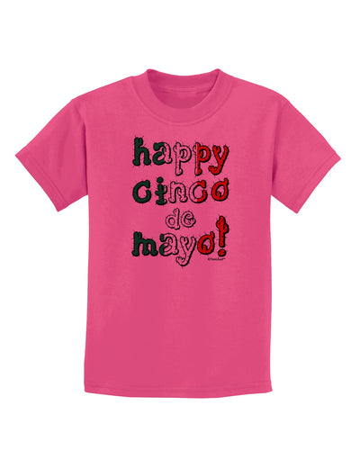 Happy Cinco de Mayo - Cactus Design Childrens T-Shirt by TooLoud-Childrens T-Shirt-TooLoud-Sangria-X-Small-Davson Sales