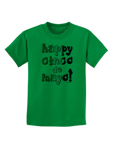 Happy Cinco de Mayo - Cactus Design Childrens T-Shirt by TooLoud-Childrens T-Shirt-TooLoud-Kelly-Green-X-Small-Davson Sales