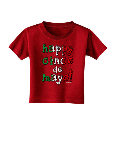 Happy Cinco de Mayo - Cactus Design Toddler T-Shirt Dark by TooLoud-Toddler T-Shirt-TooLoud-Red-2T-Davson Sales