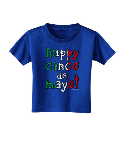 Happy Cinco de Mayo - Cactus Design Toddler T-Shirt Dark by TooLoud-Toddler T-Shirt-TooLoud-Royal-Blue-2T-Davson Sales