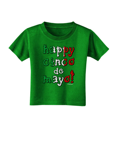 Happy Cinco de Mayo - Cactus Design Toddler T-Shirt Dark by TooLoud-Toddler T-Shirt-TooLoud-Clover-Green-2T-Davson Sales