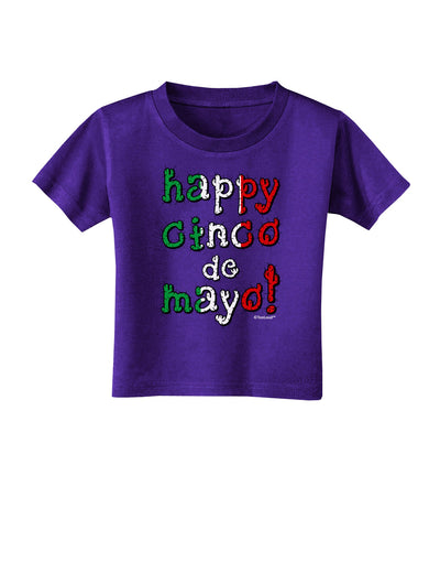 Happy Cinco de Mayo - Cactus Design Toddler T-Shirt Dark by TooLoud-Toddler T-Shirt-TooLoud-Purple-2T-Davson Sales