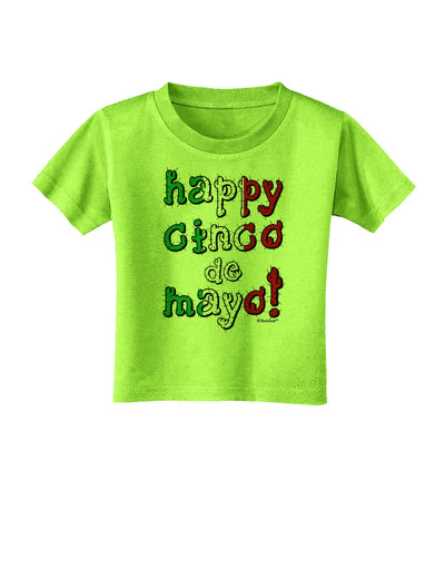 Happy Cinco de Mayo - Cactus Design Toddler T-Shirt by TooLoud-Toddler T-Shirt-TooLoud-Lime-Green-2T-Davson Sales