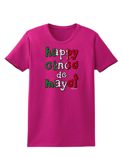 Happy Cinco de Mayo - Cactus Design Womens Dark T-Shirt by TooLoud-Womens T-Shirt-TooLoud-Hot-Pink-Small-Davson Sales