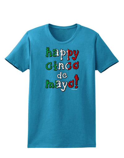 Happy Cinco de Mayo - Cactus Design Womens Dark T-Shirt by TooLoud-Womens T-Shirt-TooLoud-Turquoise-X-Small-Davson Sales