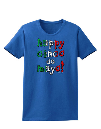 Happy Cinco de Mayo - Cactus Design Womens Dark T-Shirt by TooLoud-Womens T-Shirt-TooLoud-Royal-Blue-X-Small-Davson Sales