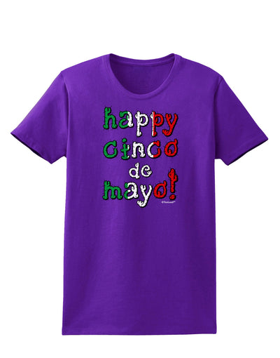 Happy Cinco de Mayo - Cactus Design Womens Dark T-Shirt by TooLoud-Womens T-Shirt-TooLoud-Purple-X-Small-Davson Sales