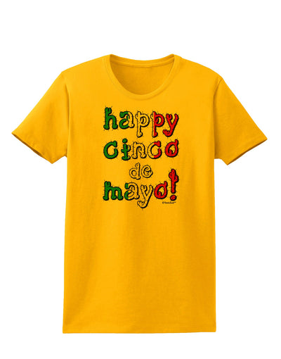 Happy Cinco de Mayo - Cactus Design Womens T-Shirt by TooLoud-Womens T-Shirt-TooLoud-Gold-X-Small-Davson Sales