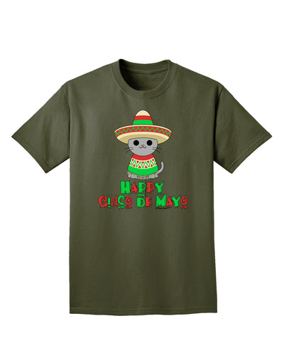 Happy Cinco de Mayo Cat Adult Dark T-Shirt by TooLoud-Mens T-Shirt-TooLoud-Military-Green-Small-Davson Sales