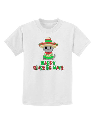 Happy Cinco de Mayo Cat Childrens T-Shirt by TooLoud-Childrens T-Shirt-TooLoud-White-X-Small-Davson Sales