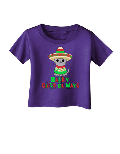 Happy Cinco de Mayo Cat Infant T-Shirt Dark by TooLoud-Infant T-Shirt-TooLoud-Purple-06-Months-Davson Sales