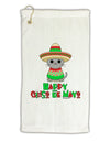 Happy Cinco de Mayo Cat Micro Terry Gromet Golf Towel 16 x 25 inch by TooLoud-Golf Towel-TooLoud-White-Davson Sales